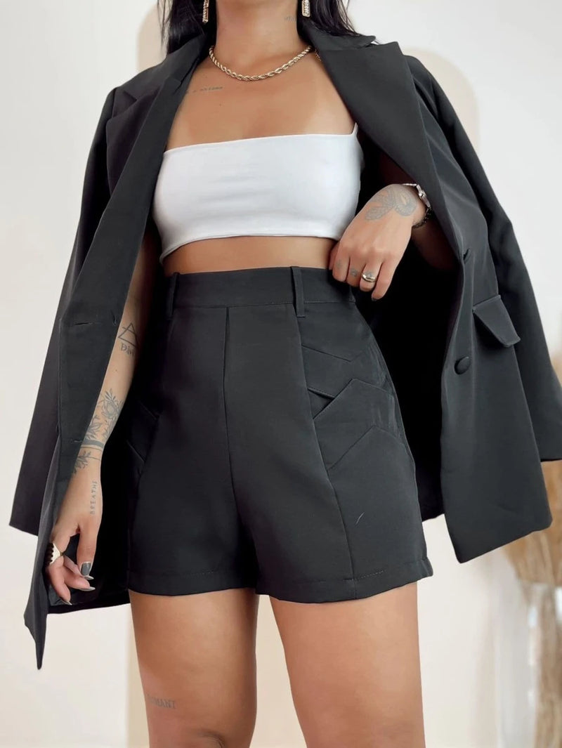 Conjunto Feminino Blazer Short Blogueirinha