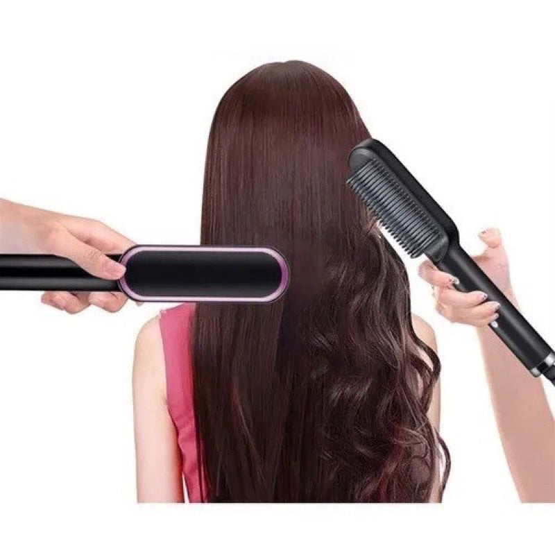 Escova Alisadora Anion Hair Pro 3 em 1 , Secador, Chapinha e Modelador de Cachos Bivolt